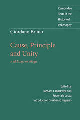 Cover of On Cause, Principle, and Unity