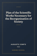 Cover of Plan of the Scientific Works Necessary for the Reorganization of Society